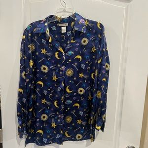 Vintage NOTATIONS Women's Millennium celestial 2000 Sleep Shirt Size Large